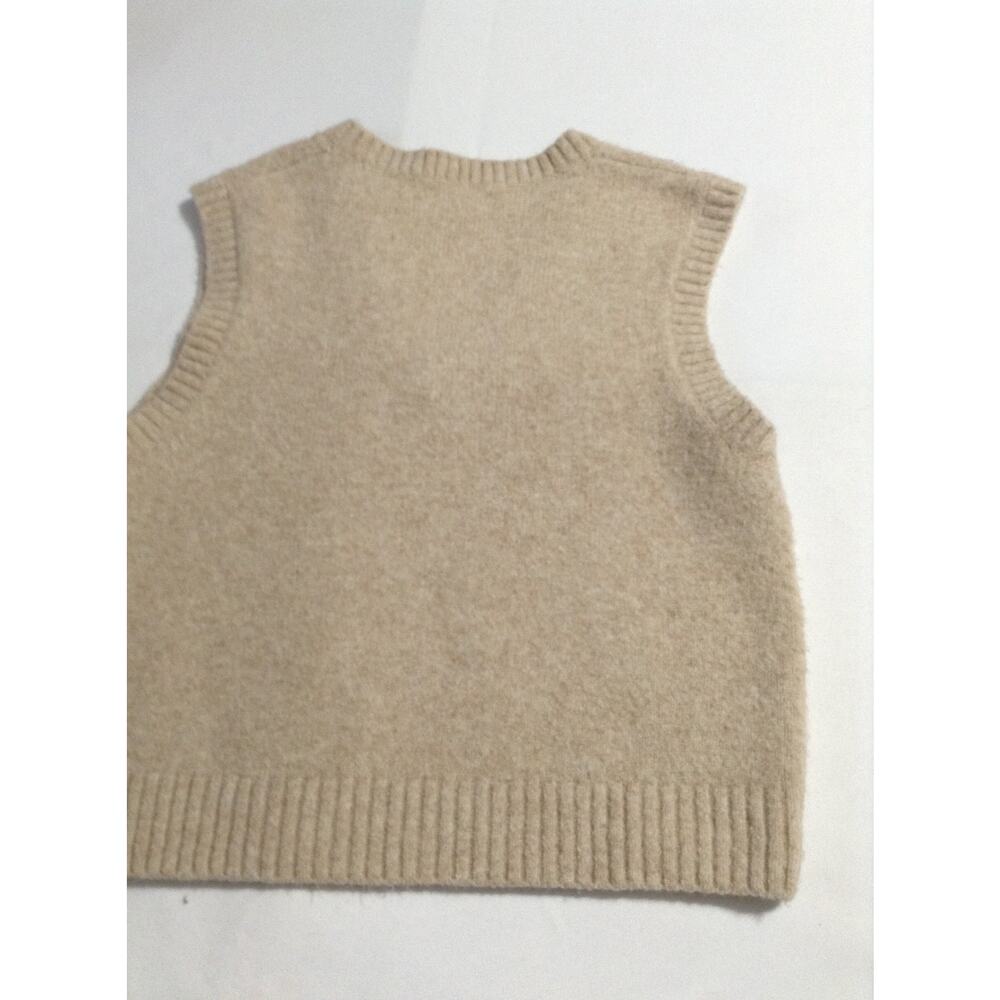 J. CREW Extra Soft V-Neck Sweater Vest Womens XS Beige Tan Knit Pullover Preppy - Picture 6 of 6
